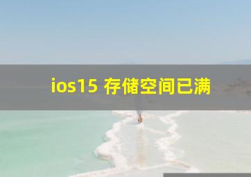 ios15 存储空间已满